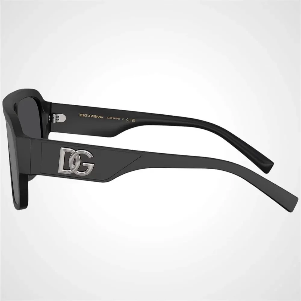 New Dolce & Gabbana Sunglasses Black Matte Aviator Pilot Gray Mirror Black Lens